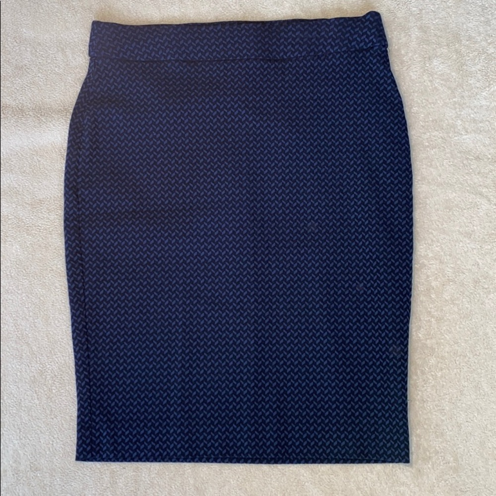 Elle Blue Chevron Pencil Skirt